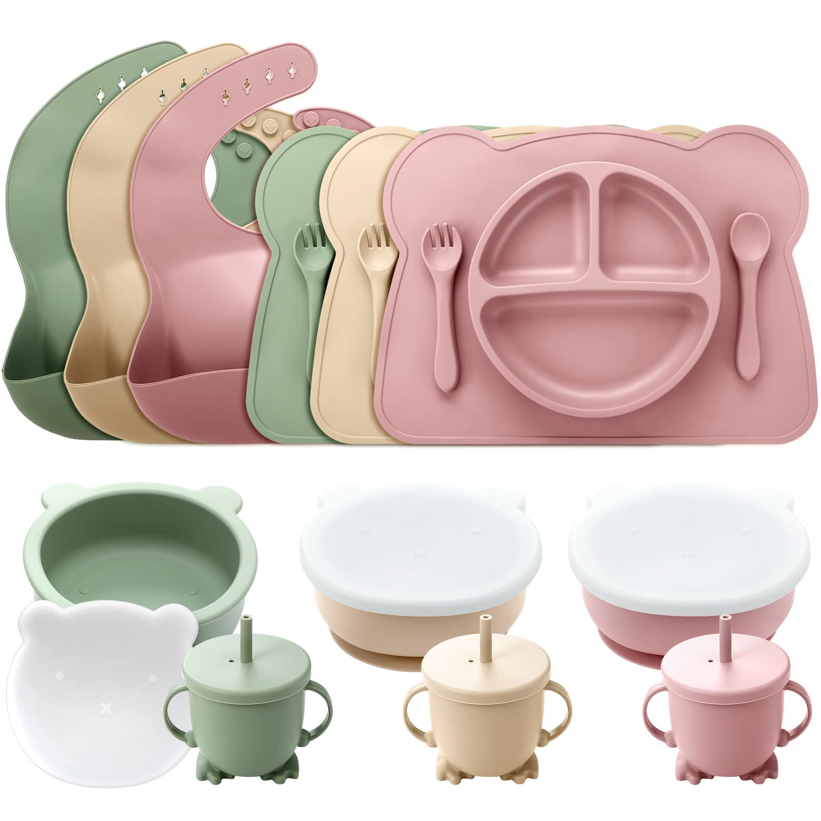 Tableware for Kids, Silicone Feeding Sets