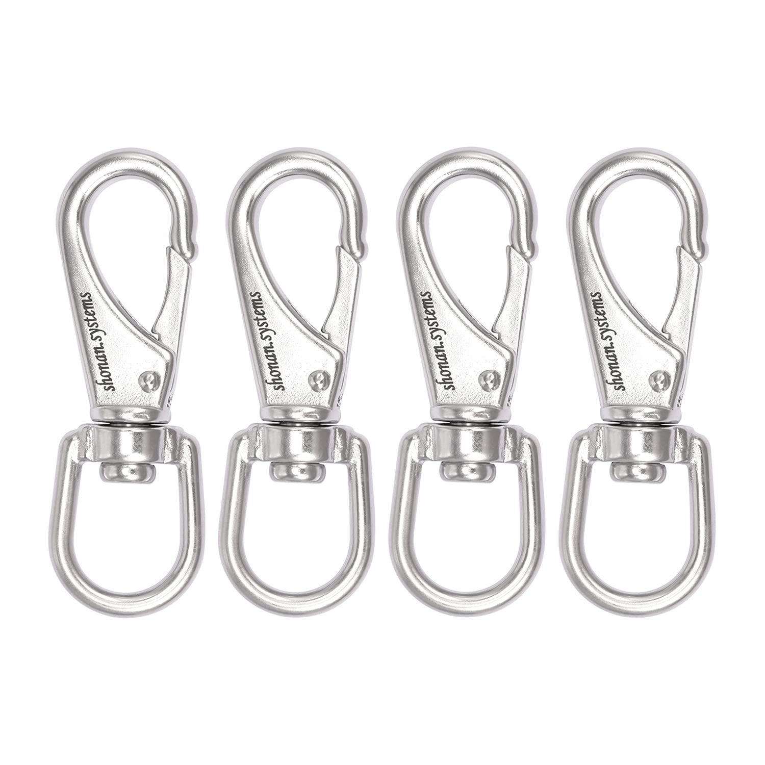 SHONAN Stainless Steel Flag Clips for Flagpole Rope- 4 Pack 3.5