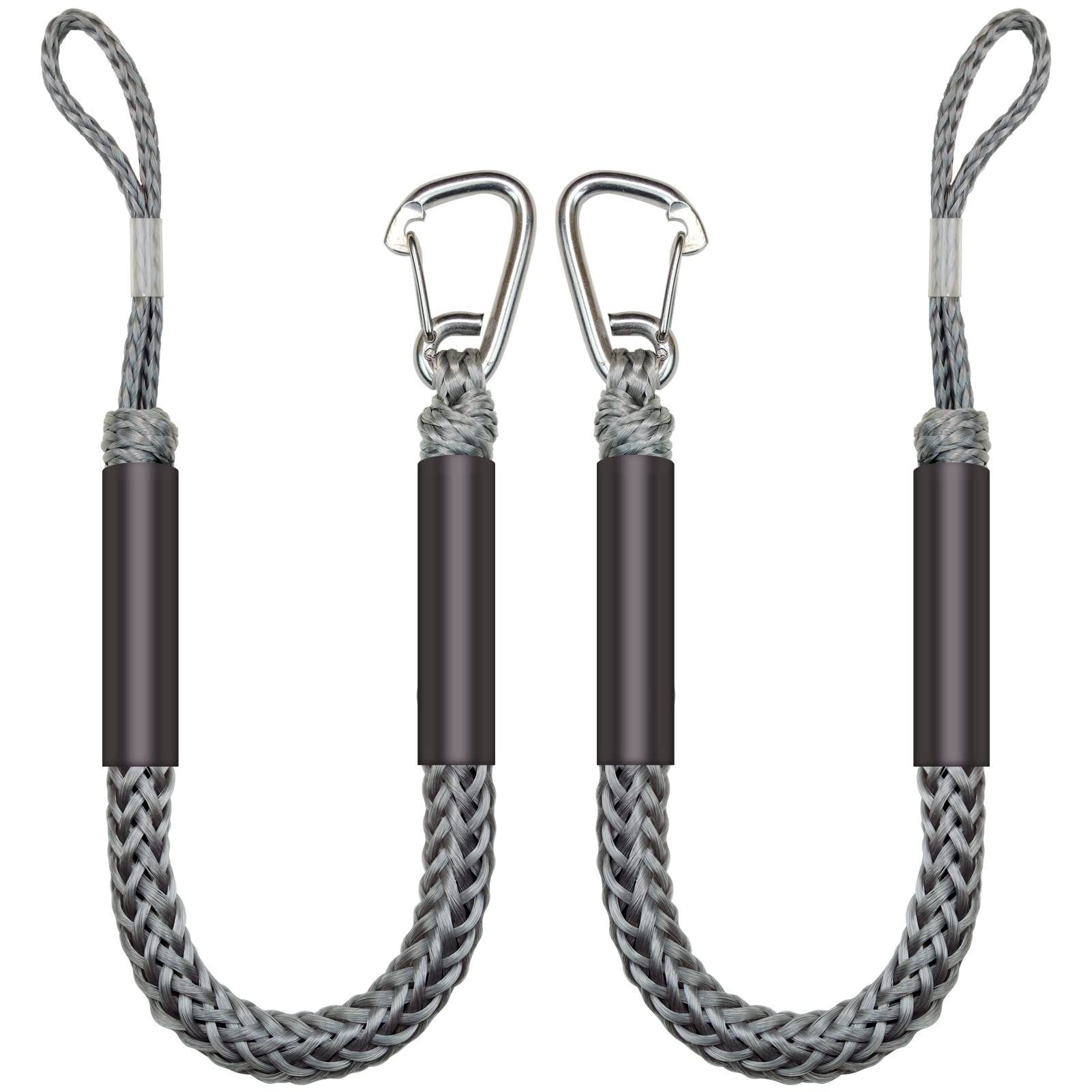 ONOSHIP 316 Stainless Clip 3FT Boat Bungee Dock Lines 2PCS Boat Accessories  Marine Grade Quickly Mooring for Jet Ski, SeaDoo, Yamaha WaveRunner, Kayak,  Pontoon Boat, Dinghy 34.5ft (Grey, 3 Feet) 3 Feet Grey