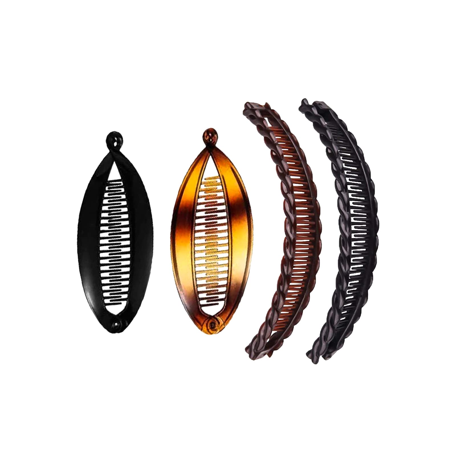 4Pcs Banana Clip Vintage Clincher Combs Banana Combs Fishtail Fish