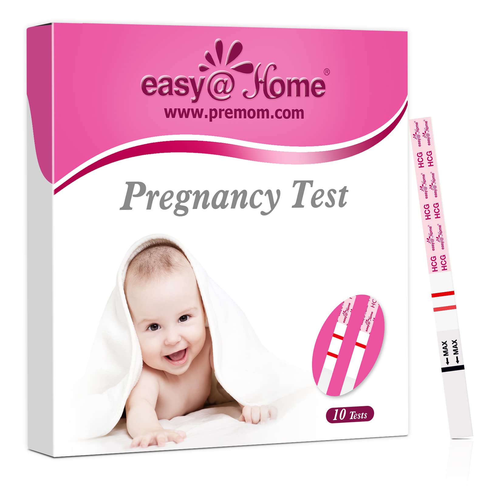 EasyHome Pregnancy Test Strips Kit 10Pack HCG Test Strips, Early
