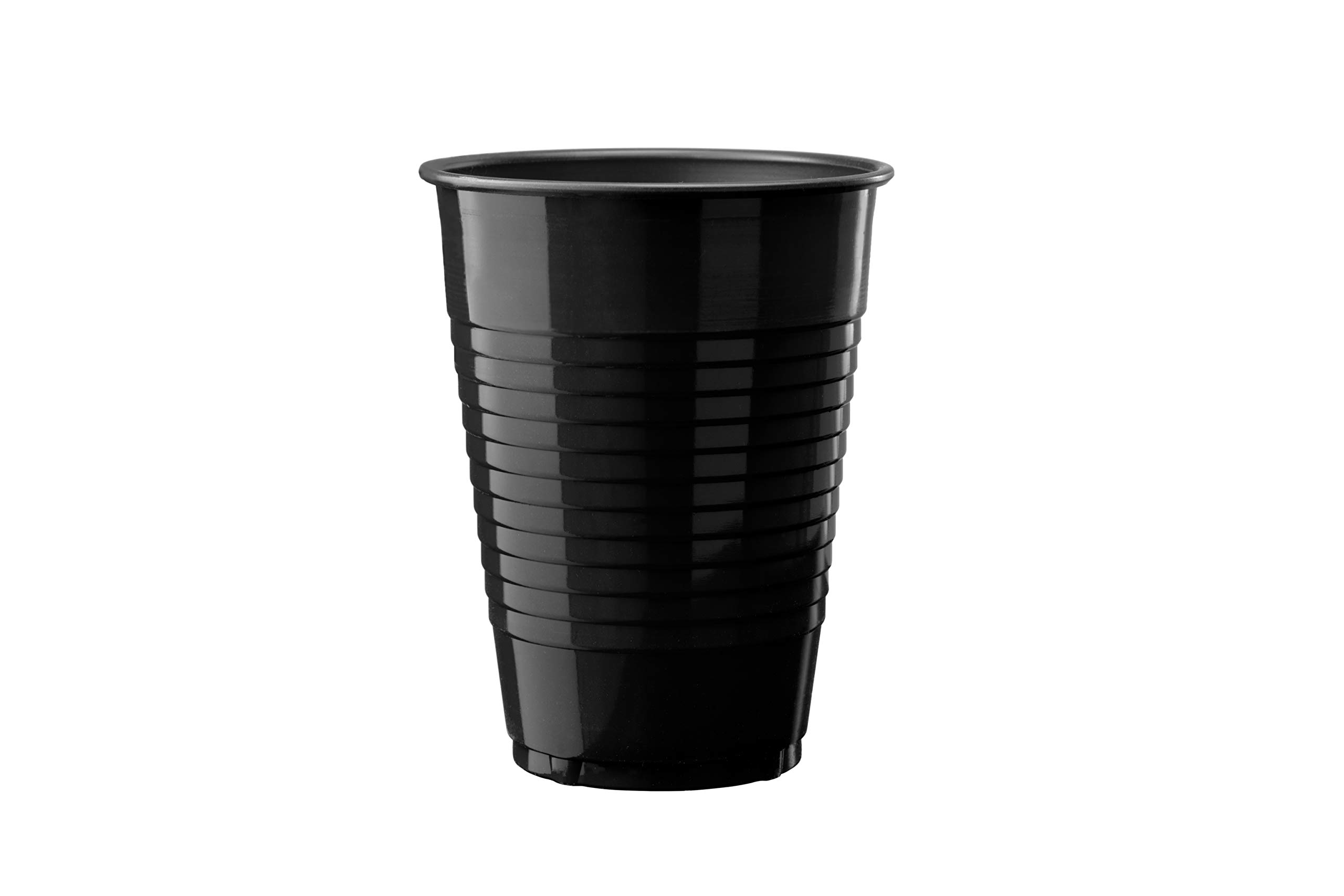 Exquisite 50 Count - Black 12 Oz Plastic Cups Disposable Party Cups - Black  Plastic Tumblers For All Occasions With 50 Black Disposable Plastic Cups  Per Pack 50 Count (Pack of 1) Black