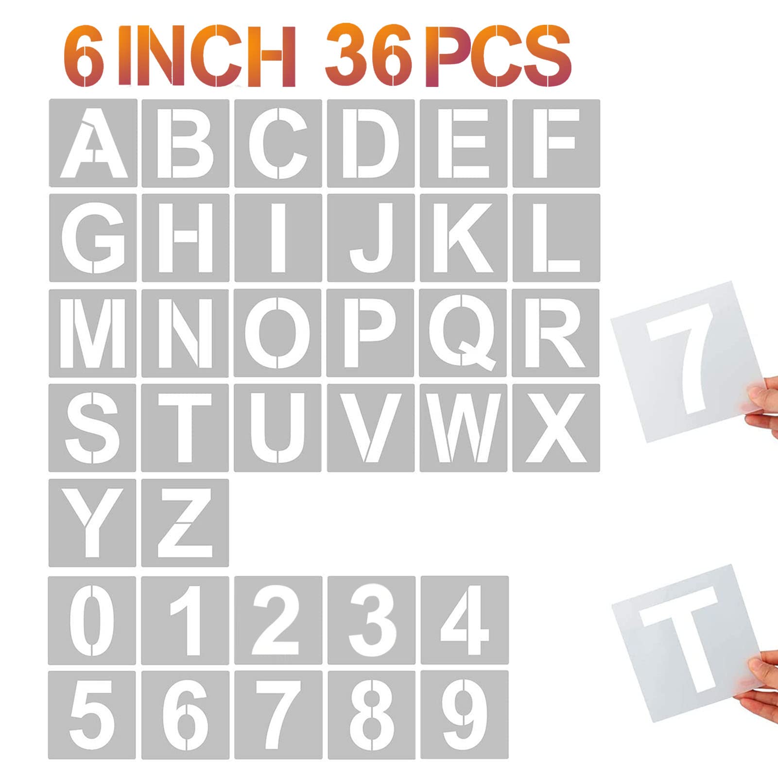  Letter Stencils for Painting On Wood,4 inch Alphabet Stencils  Letter Number Stencil Templates for Wall Signs Door Fabric : Arts, Crafts &  Sewing