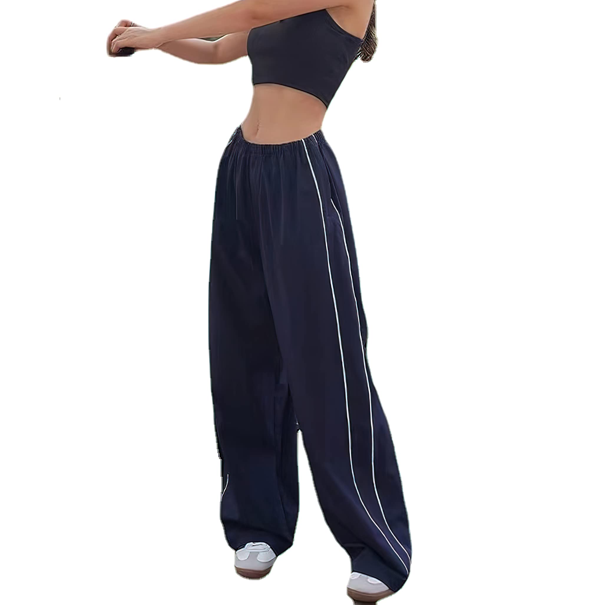 XPONNI Track Pants Women Baggy Pants Y2k Pants Parachute Pants for