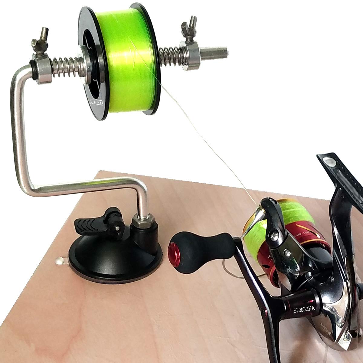 SLMOZKA Fishing Line Spooler Silver Reel Winder Spool Tackle Winder  spooling Station Winding System Ultimate Line A-With Suction Cup