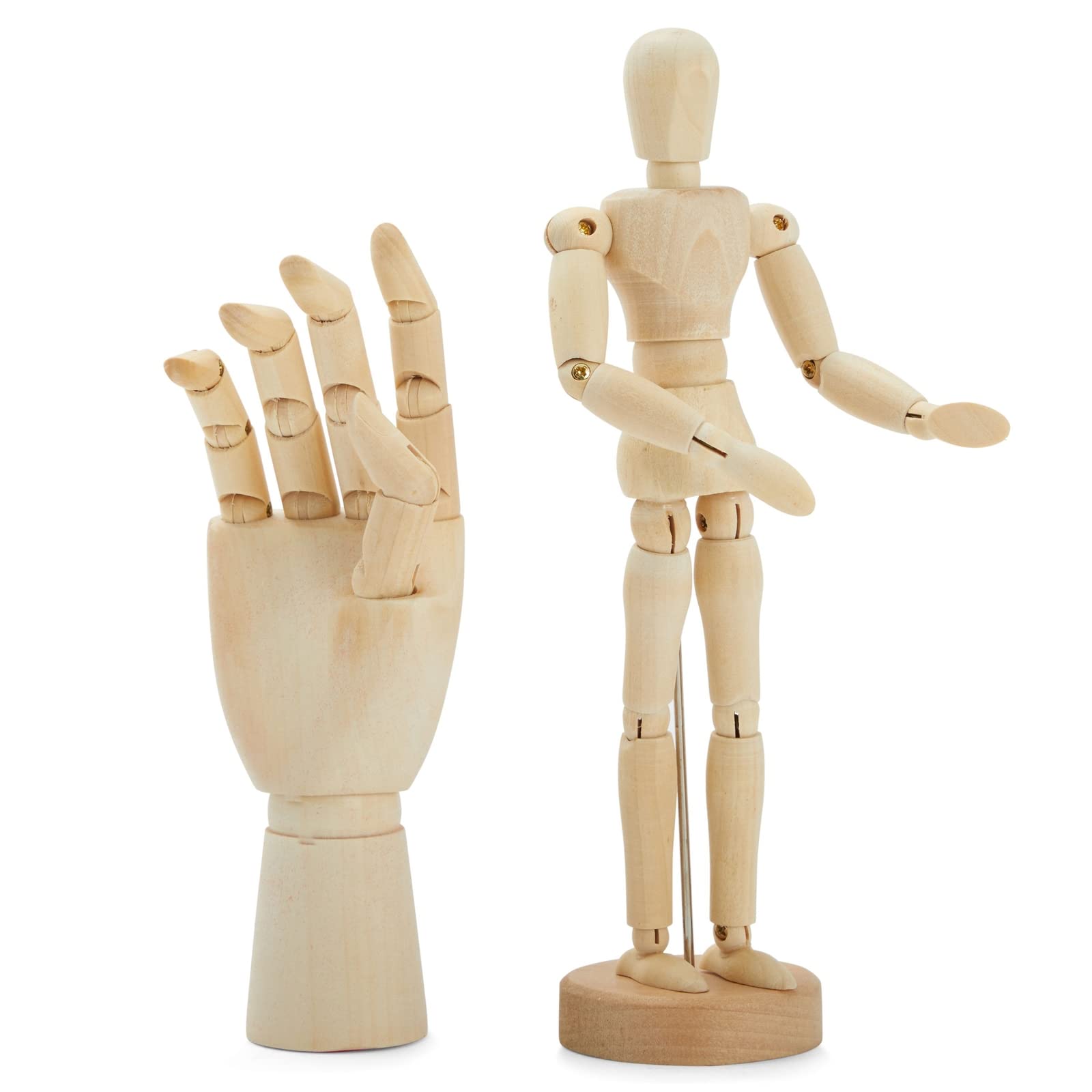 7 Wooden Hand Model and 8 Posable Wooden Mannequin Figure for