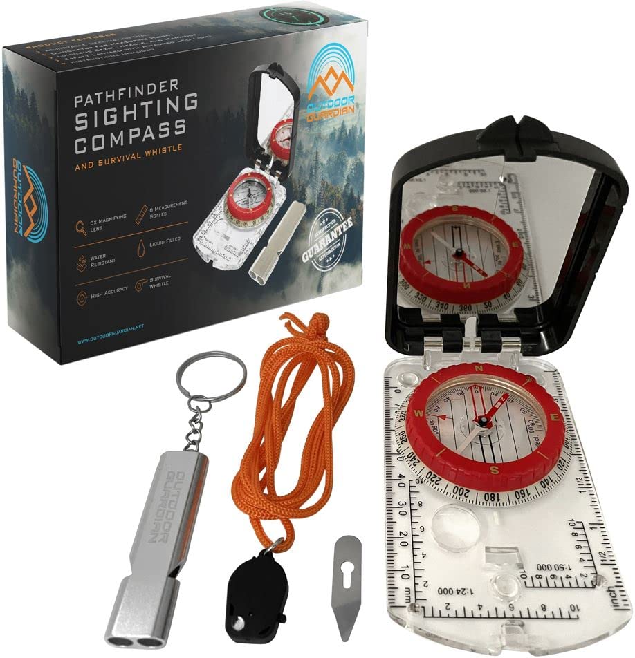 Signal Mirror Multifunctional Mountaineering With Compass Survival