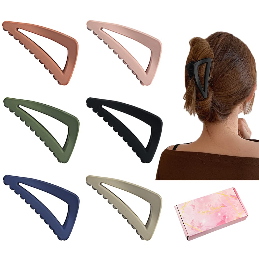 Medium Hair Clips for Women Girls Fine Hair, Nonslip French Hair Claw Clips  for Thin/Medium Thick Hair, Strong Hold Matte Hair Jaw Clips Triangle Hair  Claws Hair Clamps with Gift Box (Pastel