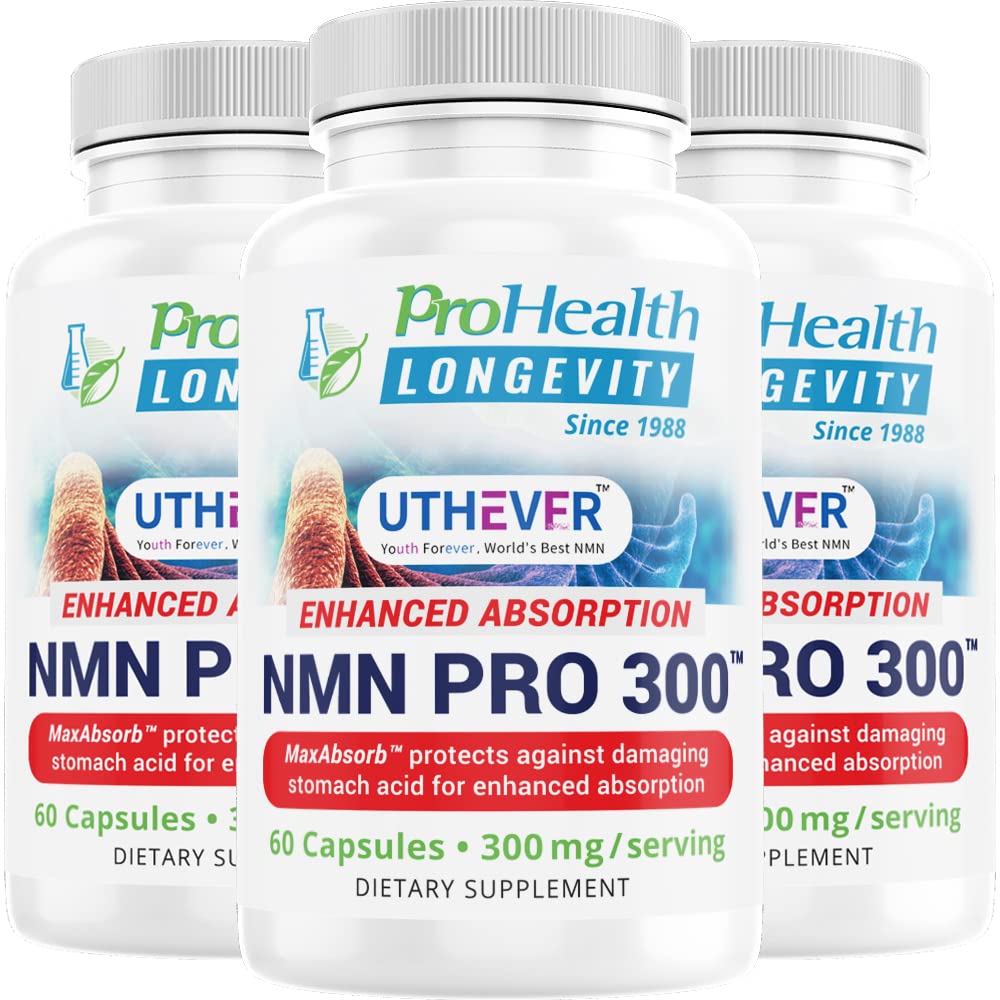 NMN Pro 300 (3 Pack) Only NMN Clinically Proven to Raise NAD+ 