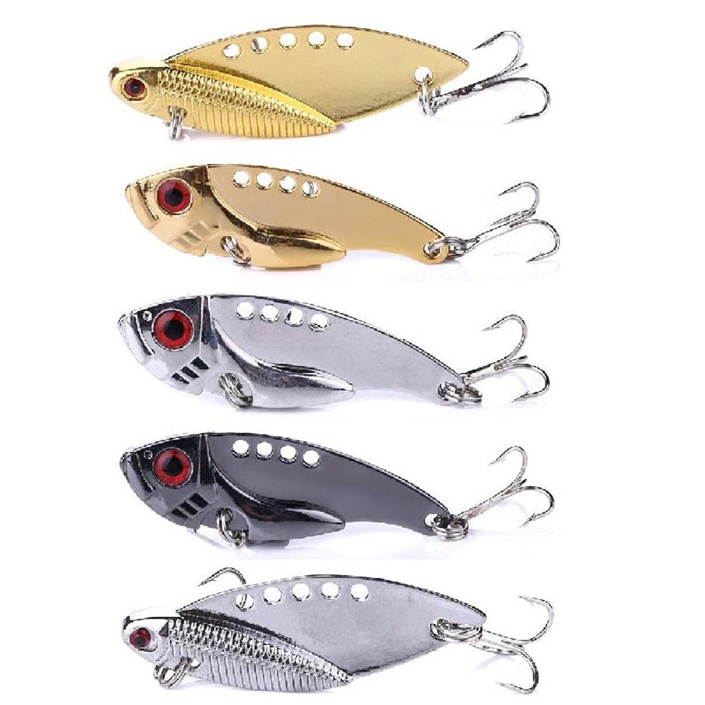 LURESMEOW Fishing Spoons Lures Blade Baits for Bass Spinner Spoon Blade  Swimbait Fishing Lures for Freshwater Saltwater Metal VIB Hard Blade Bait Fishing  Spoon Lures for Bass Walleye Trout