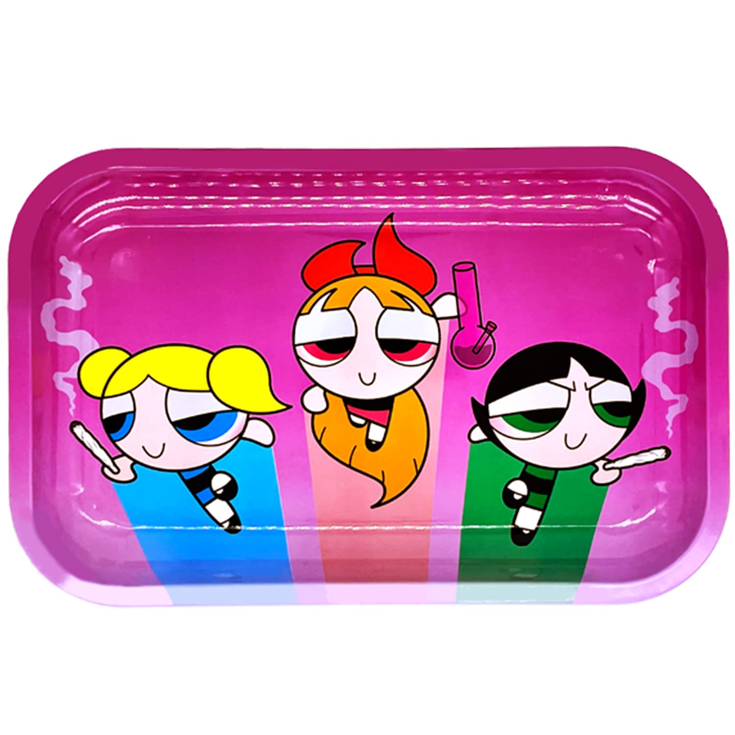 Pink Rolling Tray Girly - Cute Rolling Trays Premium Metal Large