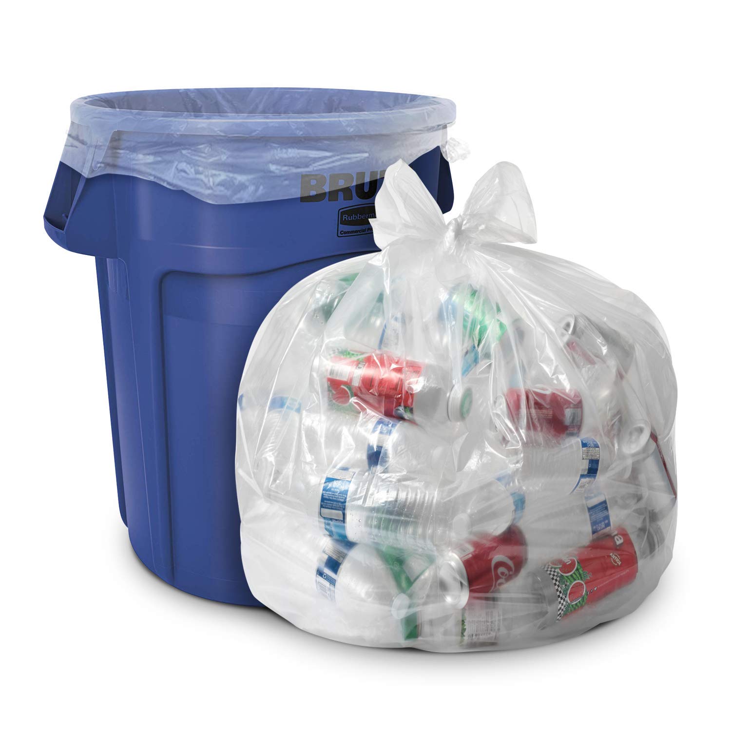 33 Gallon Clear Trash Bags - 33 inch x 39 inch - 1.5 MIL (eq