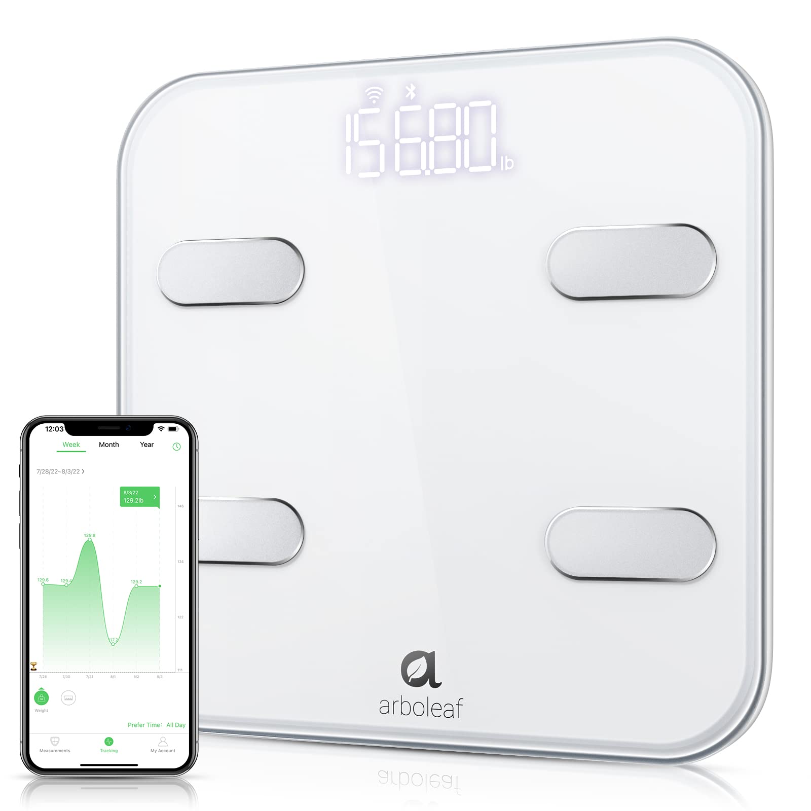 Arboleaf Digital Scale, Bluetooth Smart Scale Scales for Body