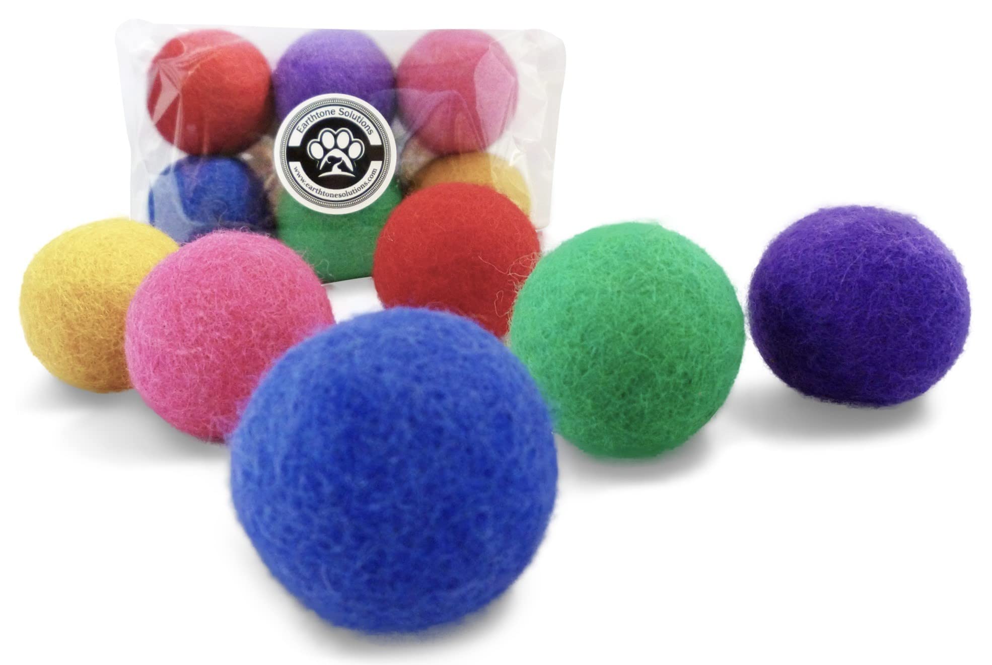 Earthtone Solutions Wool Felt Ball Toys for Cats and Kittens, Fun Adorable  Colorful Soft Quiet Felted