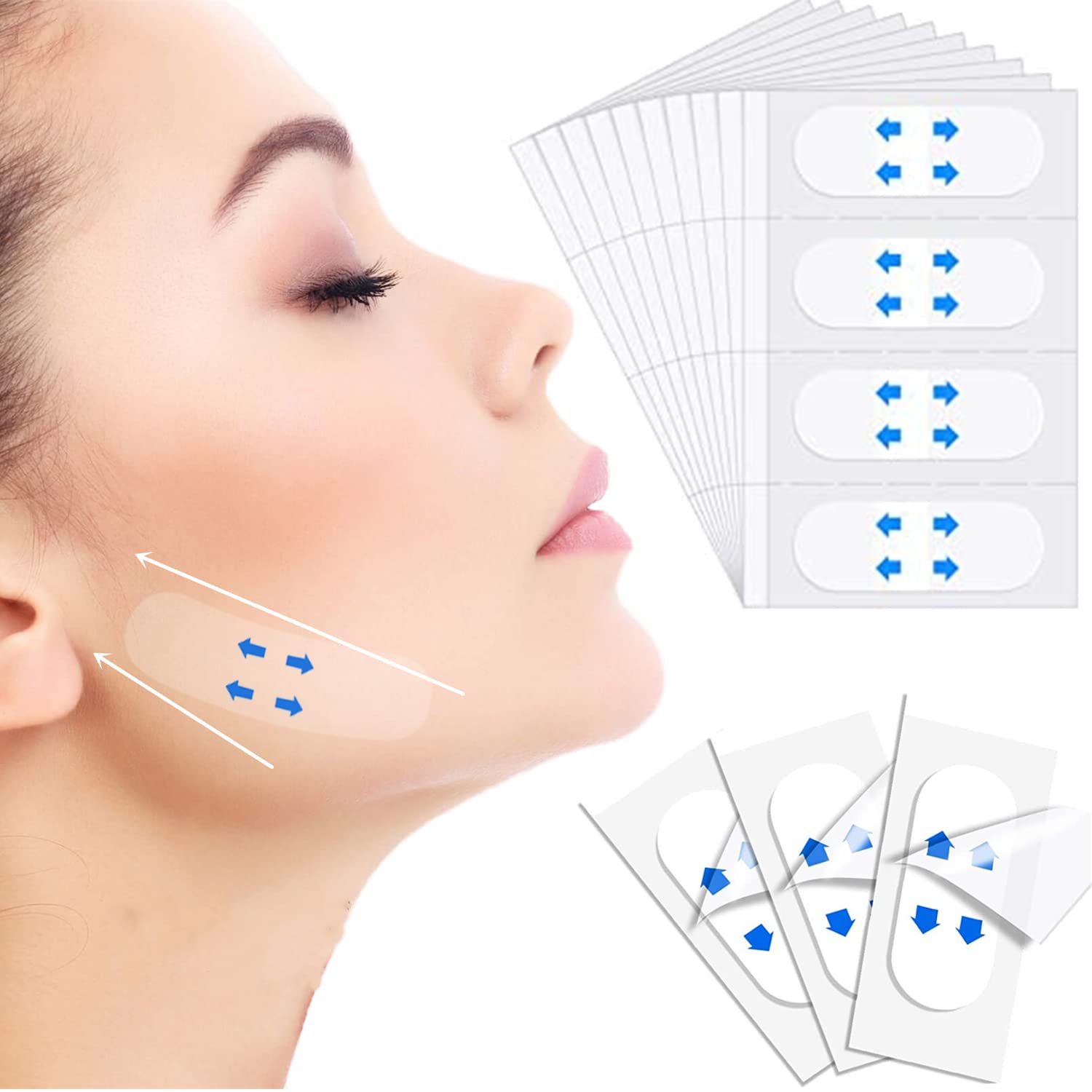 BEFOKA Face Lift Tape Instant Face Lift Tape Ultra-thin Waterproof and High  Elasticity Makeup Tool To Hide Facial Wrinkles Lifts Loose Skin