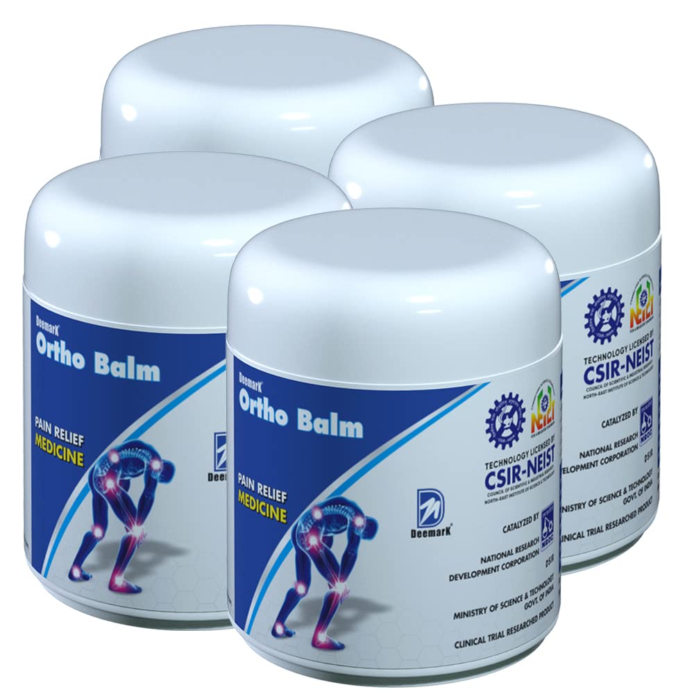 Deemark Ortho Balm (50gm*4) 200grm Joint Pain Back Pain Muscles Pain