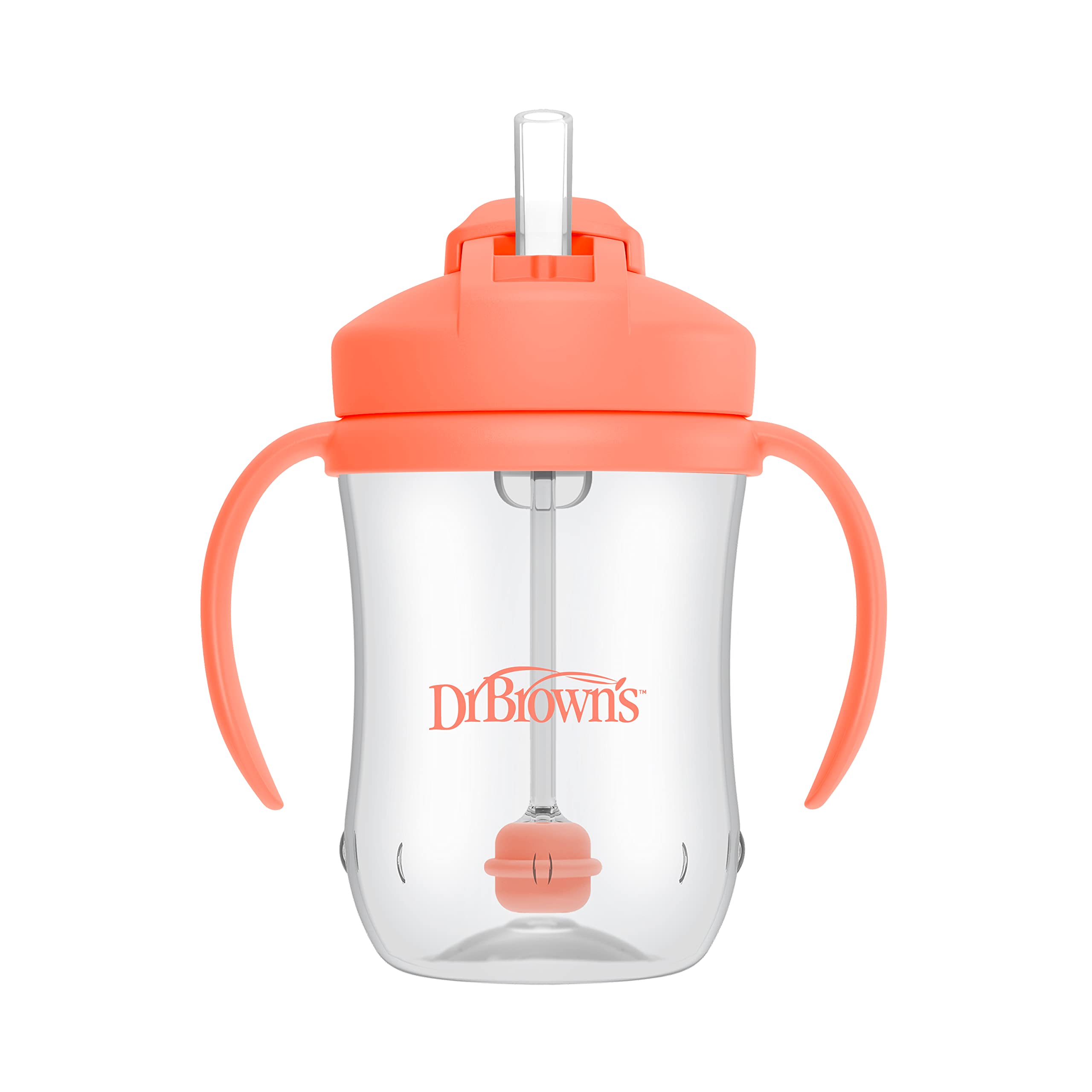 Dr. Brown's Milestones Baby's First Straw Cup Sippy Cup with Straw 6m+  9oz/270ml Coral BPA Free