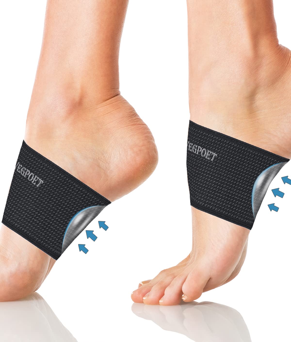 Copper Arch Support Relief Plus - Vegpoet Plantar Fasciitis Relief Arch  Supports Bands/Sleeves with Gel Pads
