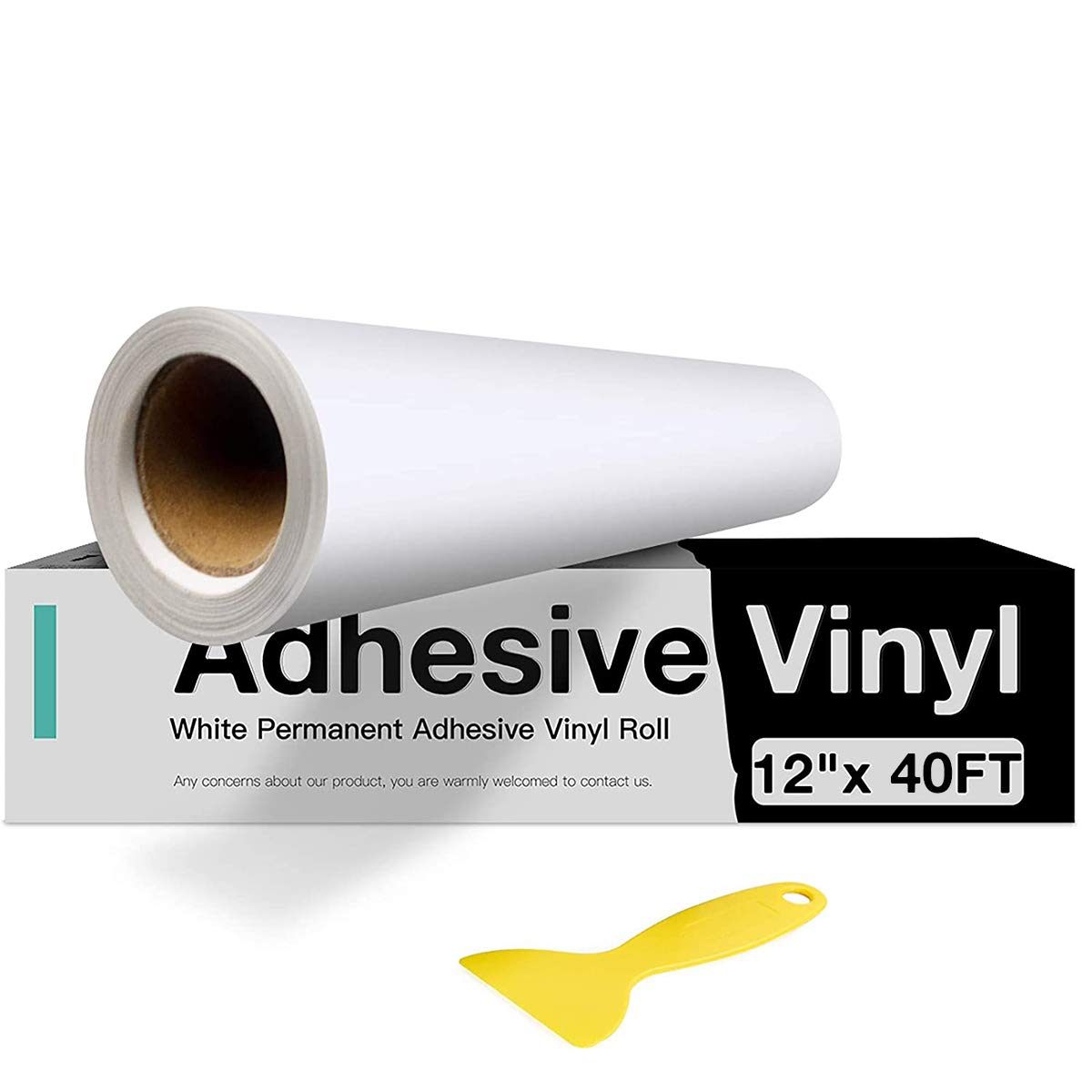 White Permanent Vinyl White Adhesive Vinyl for Cricut - 12 x 40 FT White Vinyl  Roll for Cricut Silhouette Cameo Cutters Signs Scrapbooking Craft Die  Cutters Matte White