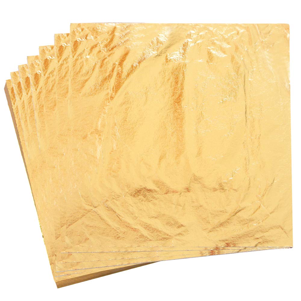 YongBo Silver Leaf Sheets,14cm 100pc Gold Leaf Foil, Gilding Silver Foil for Nail, Art - Default Title