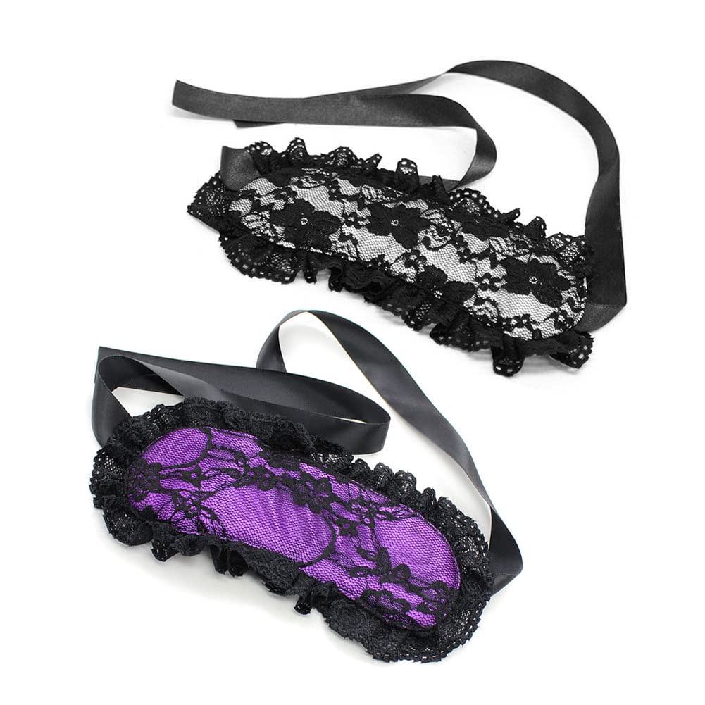 HinLot Soft Lace Sleeping Eyemask Blindfold Eye Cover Fancy Accessory Purple