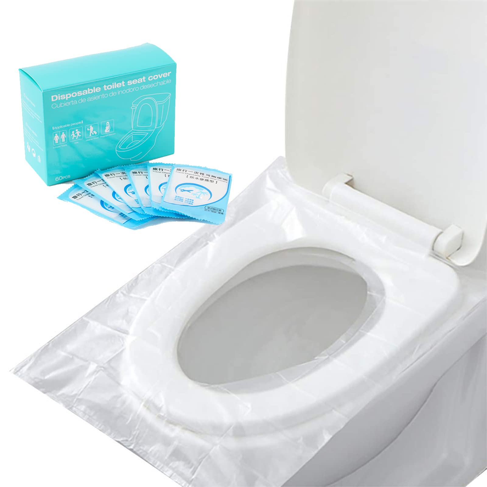 Toilet Seat Covers Disposable 60 pack for Travel Toilet Seat Cover