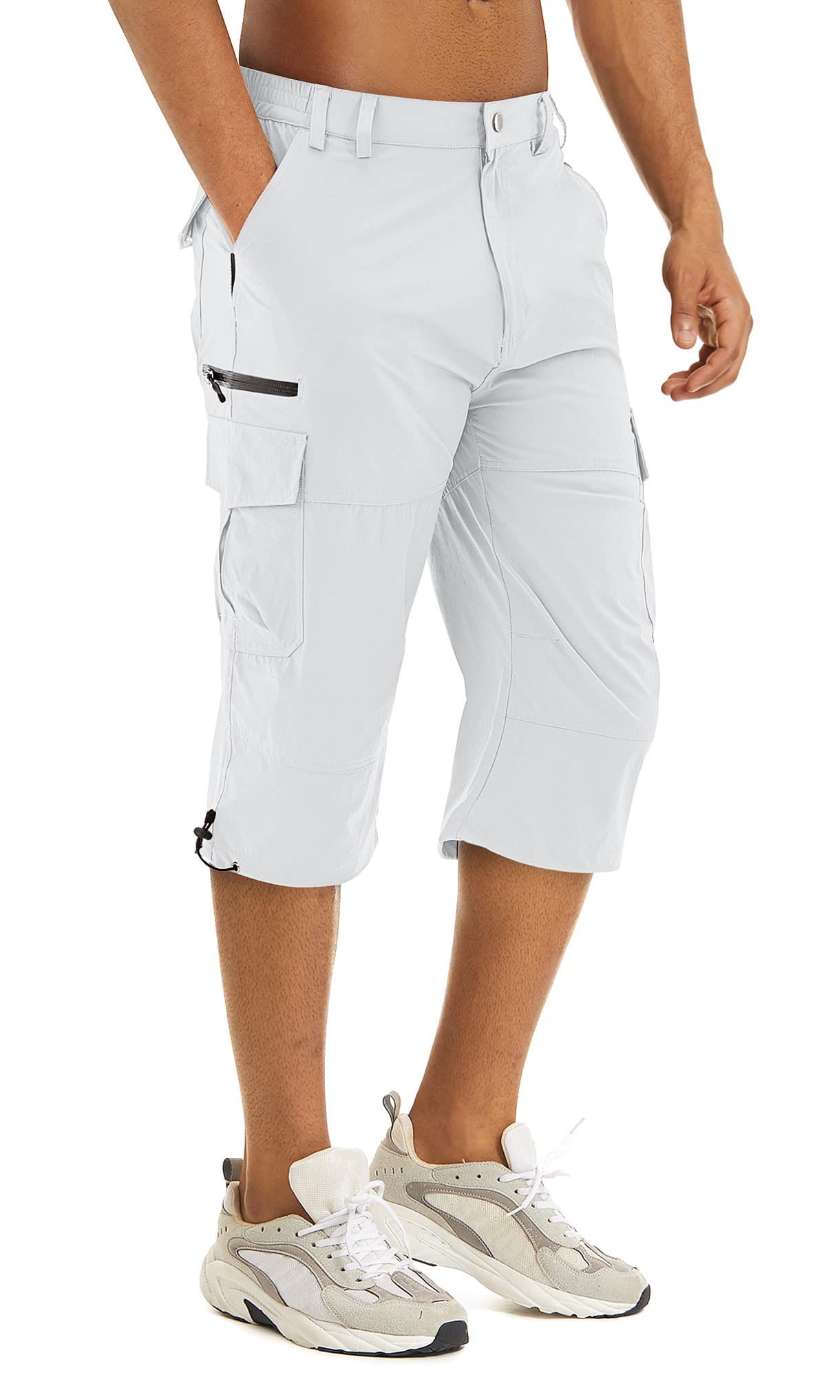 3/4 Pants Men Summer Baggy Cargo Cotton Calf Length Plus Size Pants Casual  Trouser Male