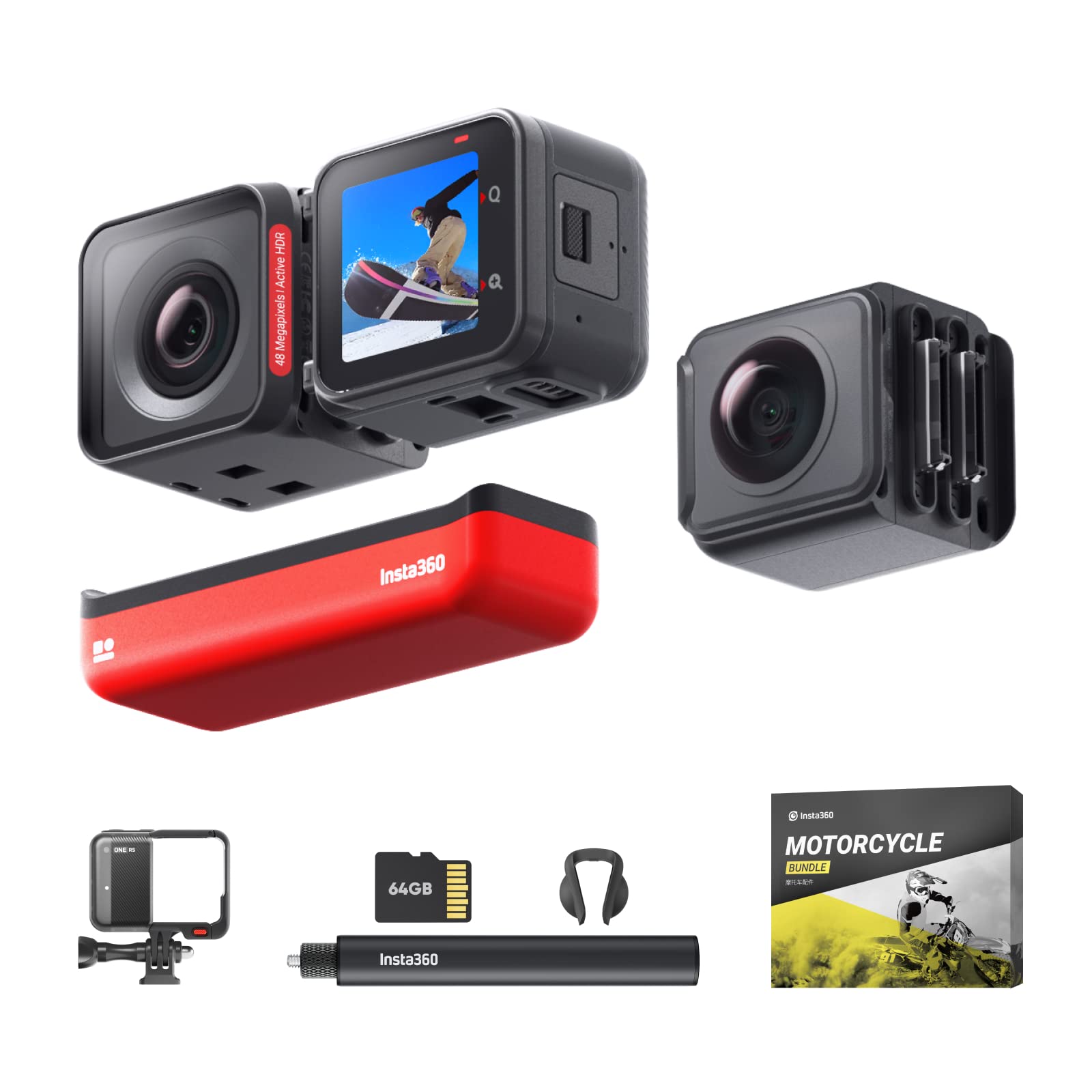 Insta360 ONE RS – Waterproof 4K 60fps Action Camera & 5.7K 360 Camera with  Interchangeable Lenses, Twin/ 4K Edition