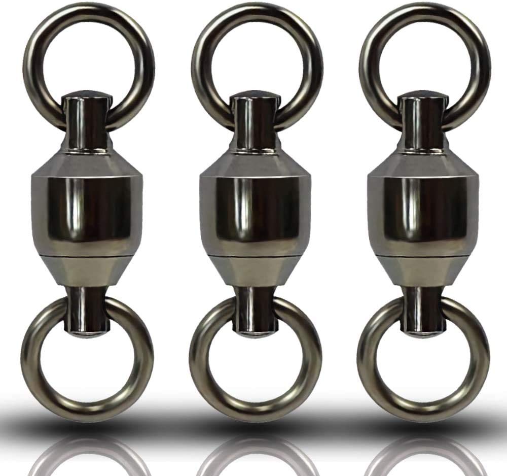 GERUITE High Strength Ball Bearing Swivels Corrosion Resistance Fishing  Swivels Barrel Swivels Fast Rotation for Saltwater