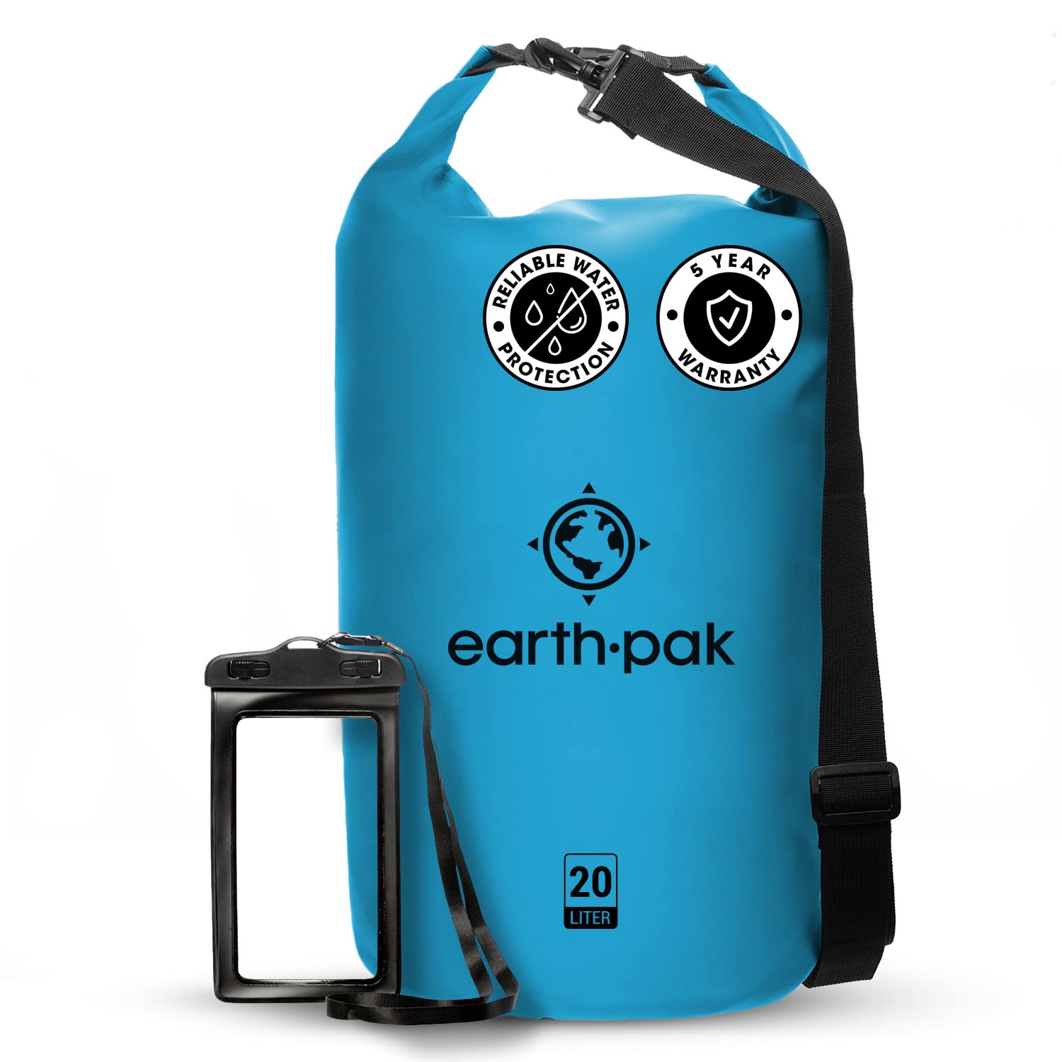 Earth Pak -Waterproof Dry Bag - Roll Top Dry Compression Sack Keeps Gear Dry  for Kayaking, Beach
