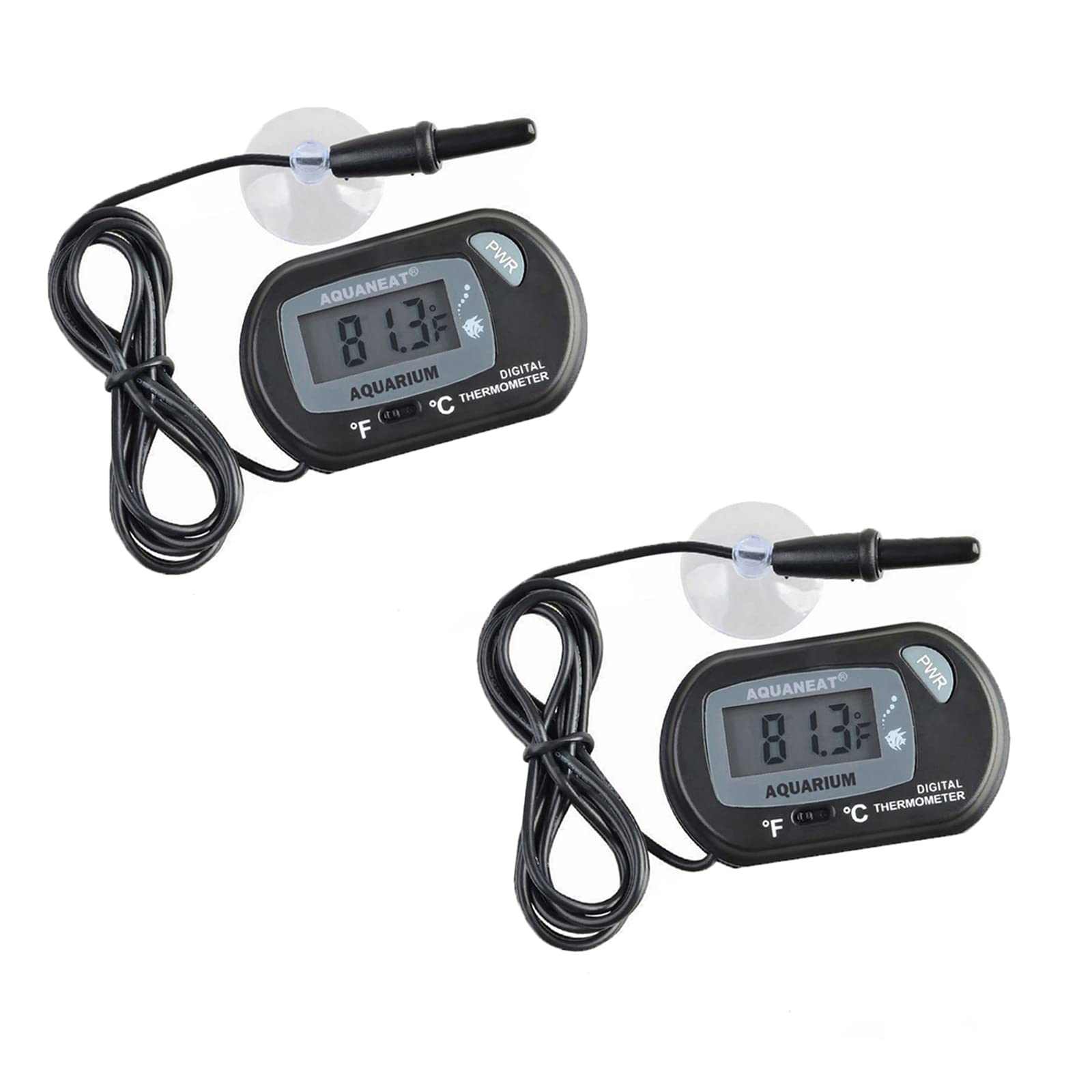 AQUANEAT 2 Pack Aquarium Thermometer, Reptile Thermometer, Fish