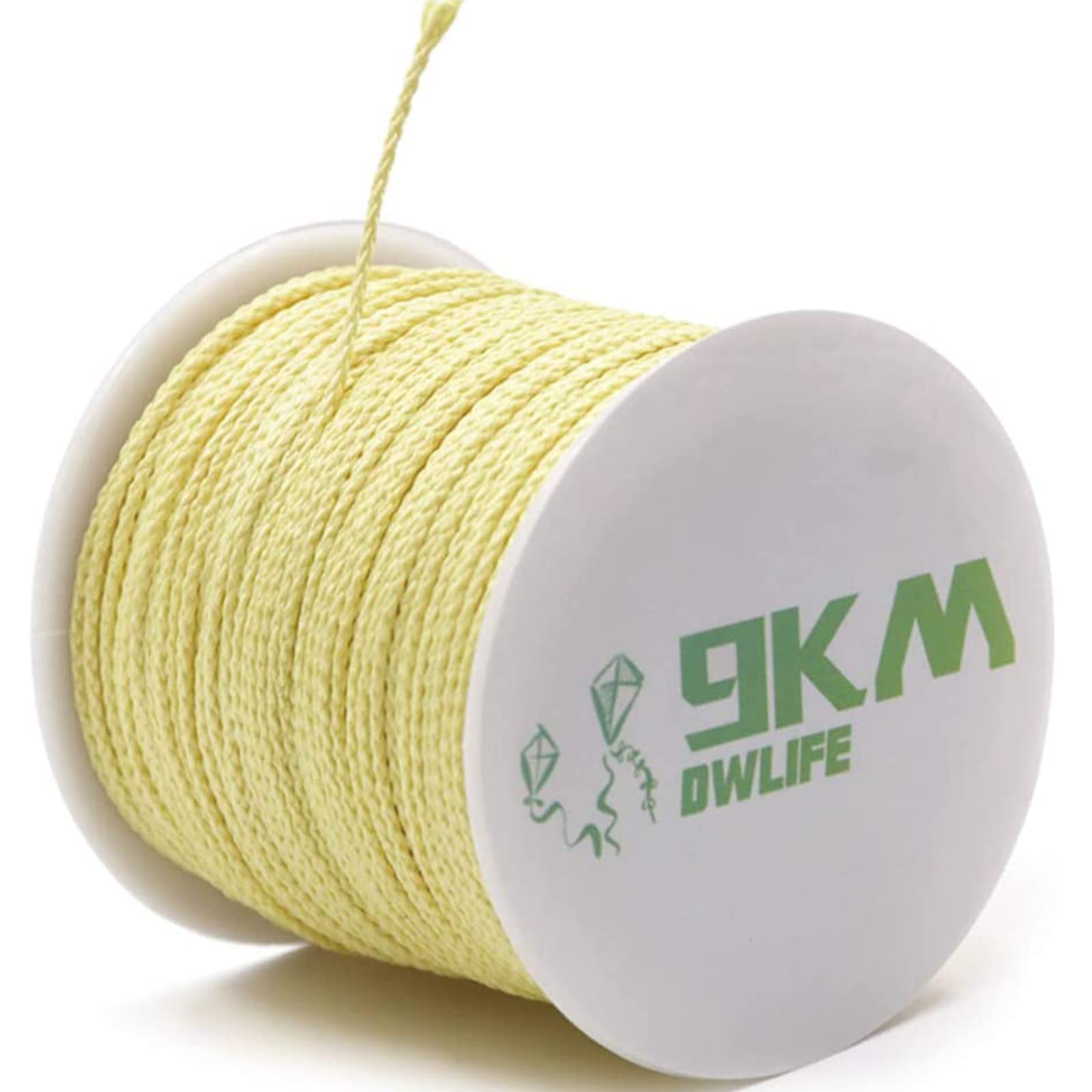 9KM DWLIFE Yellow Kevlar Line, High Strength, Abrasion Resistance, Flame  Retardant, Fishing Assist Cord, Kite String, Model Rocket Shock, Hammock  Tarp Ridgeline, Tactical Survival 100lb