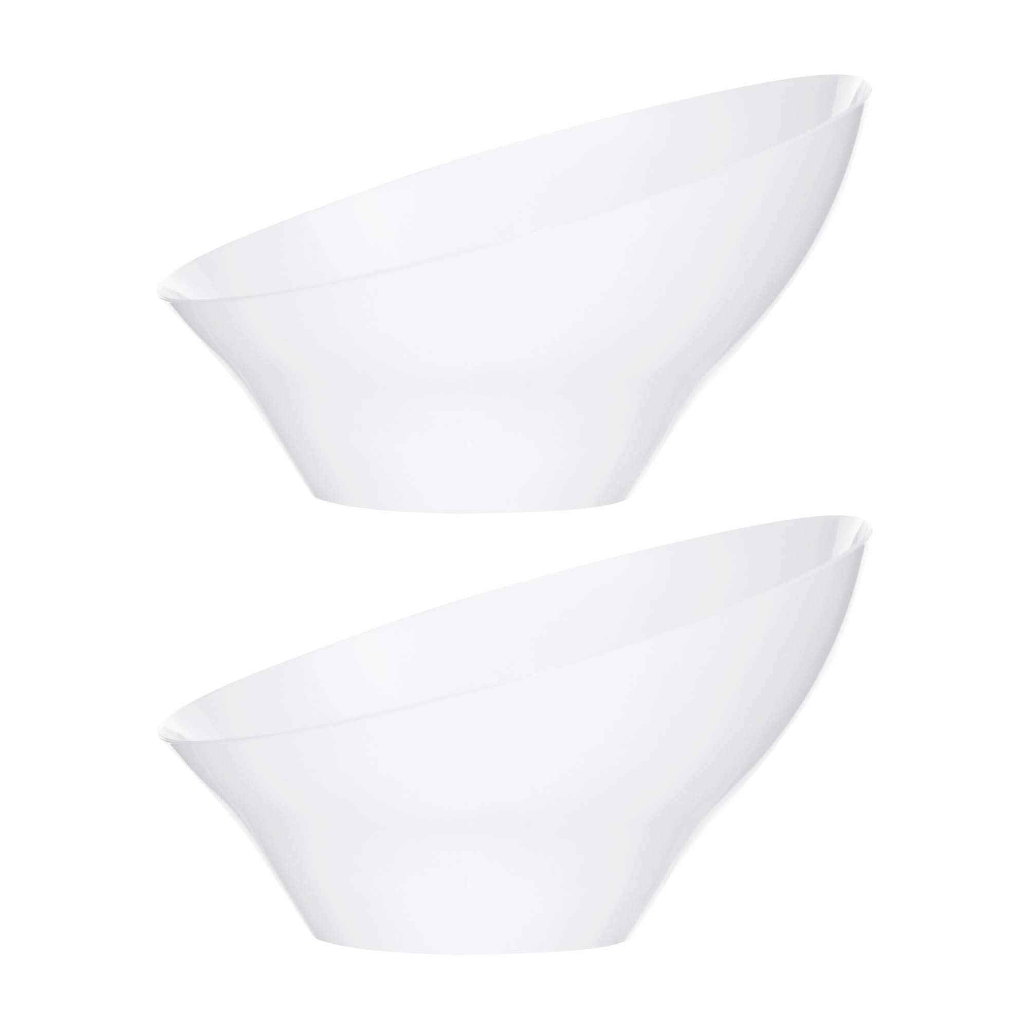 Posh Setting White Plastic Serving Bowls for Parties, Disposable Plastic  Angled Serving Bowls, Hard Plastic Large Party Snack Bowls, Chips Bowls