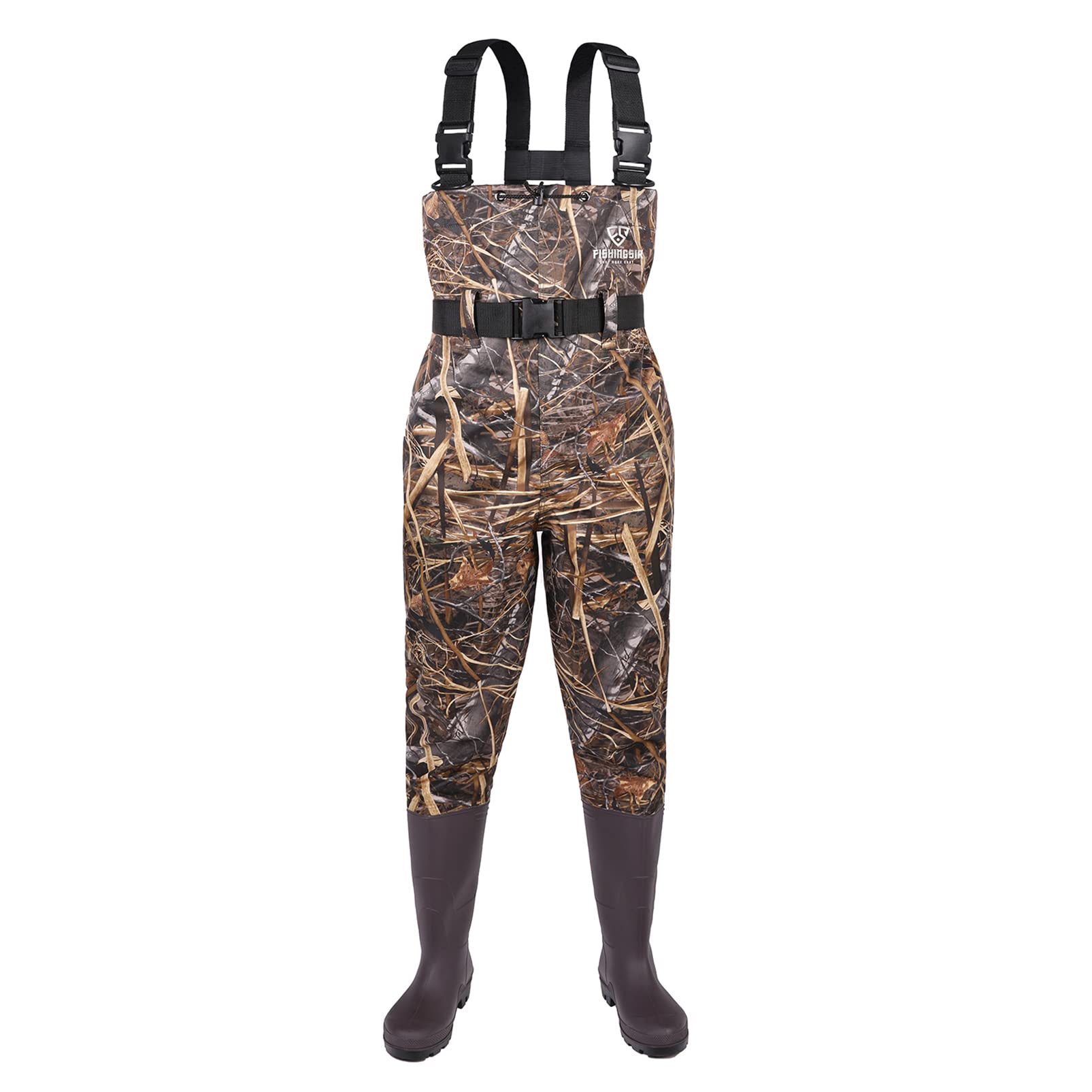 FISHINGSIR Fishing Waders for Men with Boots Womens Chest Waders Waterproof  for Hunting with Wading Belt Camo M10/W12