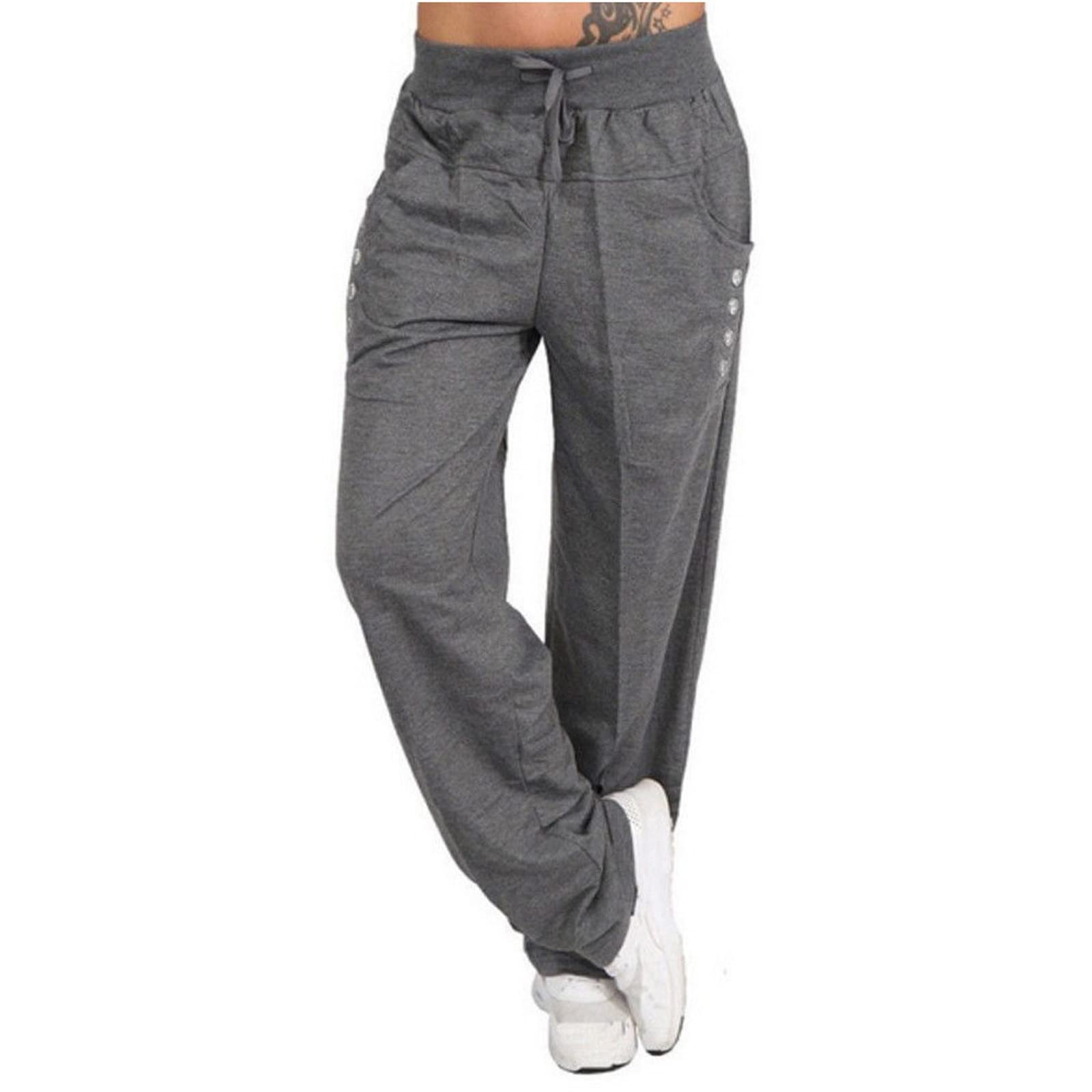 Women's Soft Cargo Pants Casual Workout Wide Leg High Waist Cargo Yoga Pants  with Pockets Stretch Leggings Gym Sweatpants