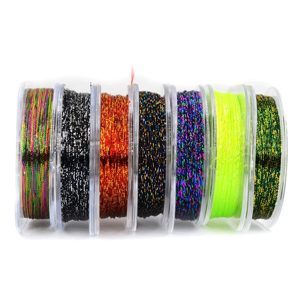 MNFT 7Pcs 50m/ Spool Metallic Guide Wrapping Lines DIY Fishing