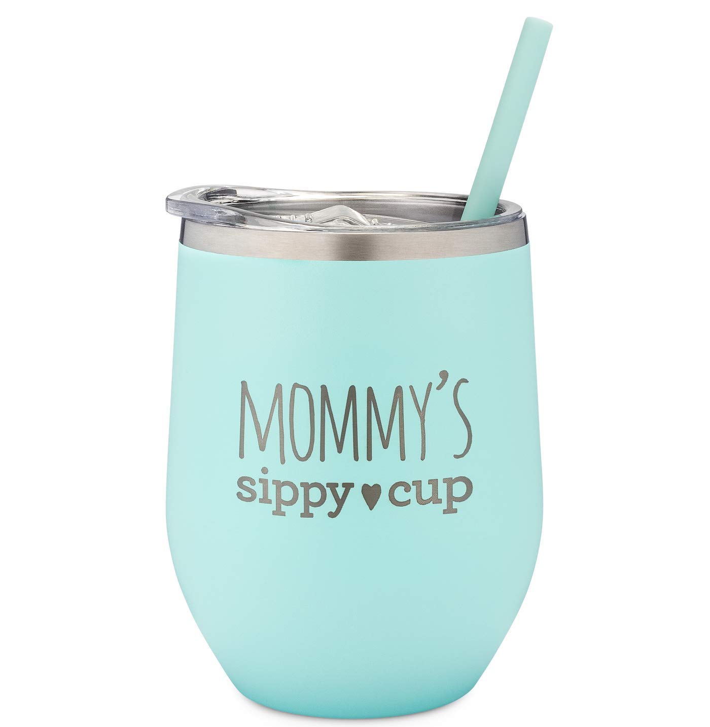 SassyCups Mommy's Sippy Cup Wine Tumbler, Engraved Stainless Steel  Stemless Wine Glass Tumbler with Lid and Straw For New Mom, Mommy Tumbler, Mom to Be