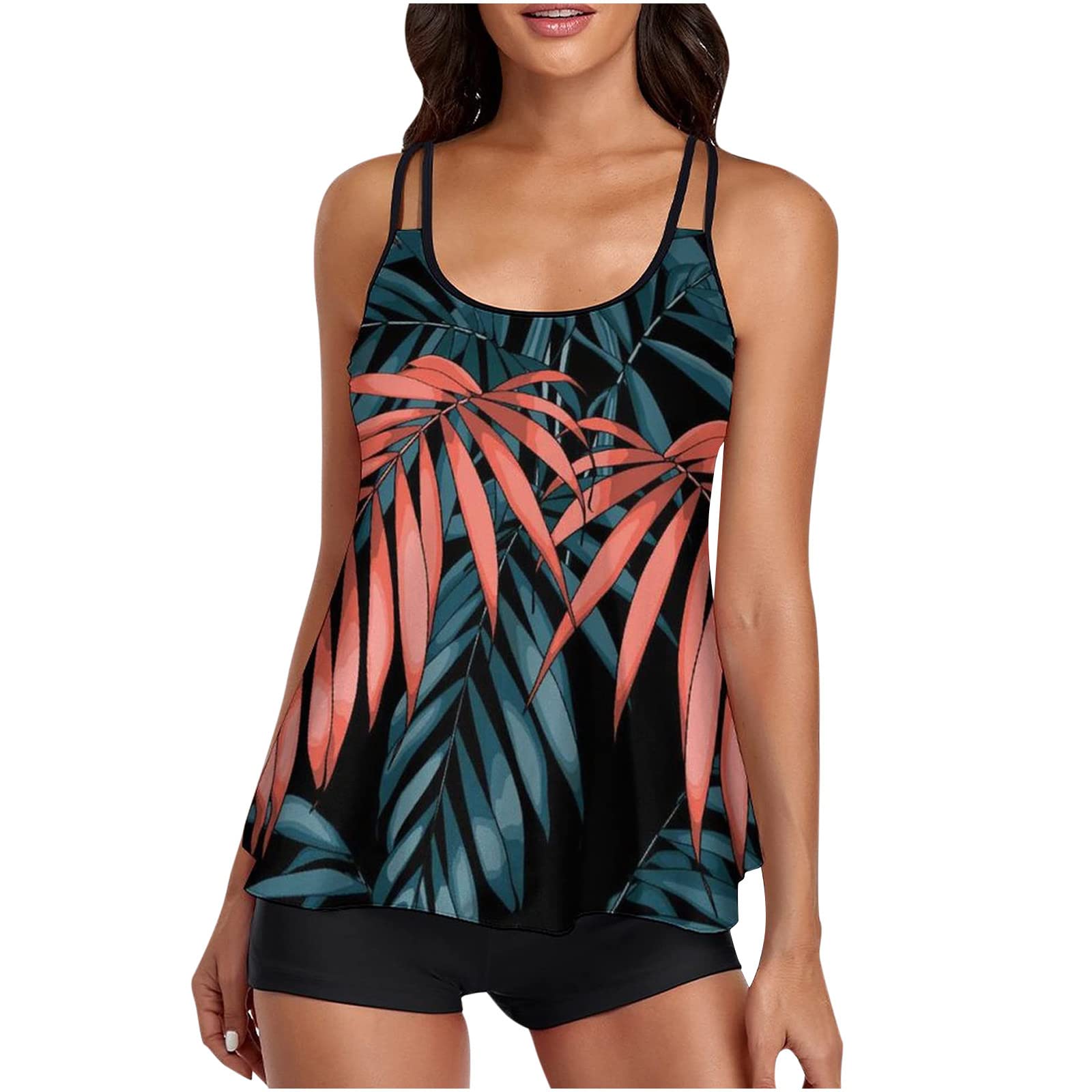 Tankini Swimsuit for Women Bathing Suit Printed Lined Swimwear 