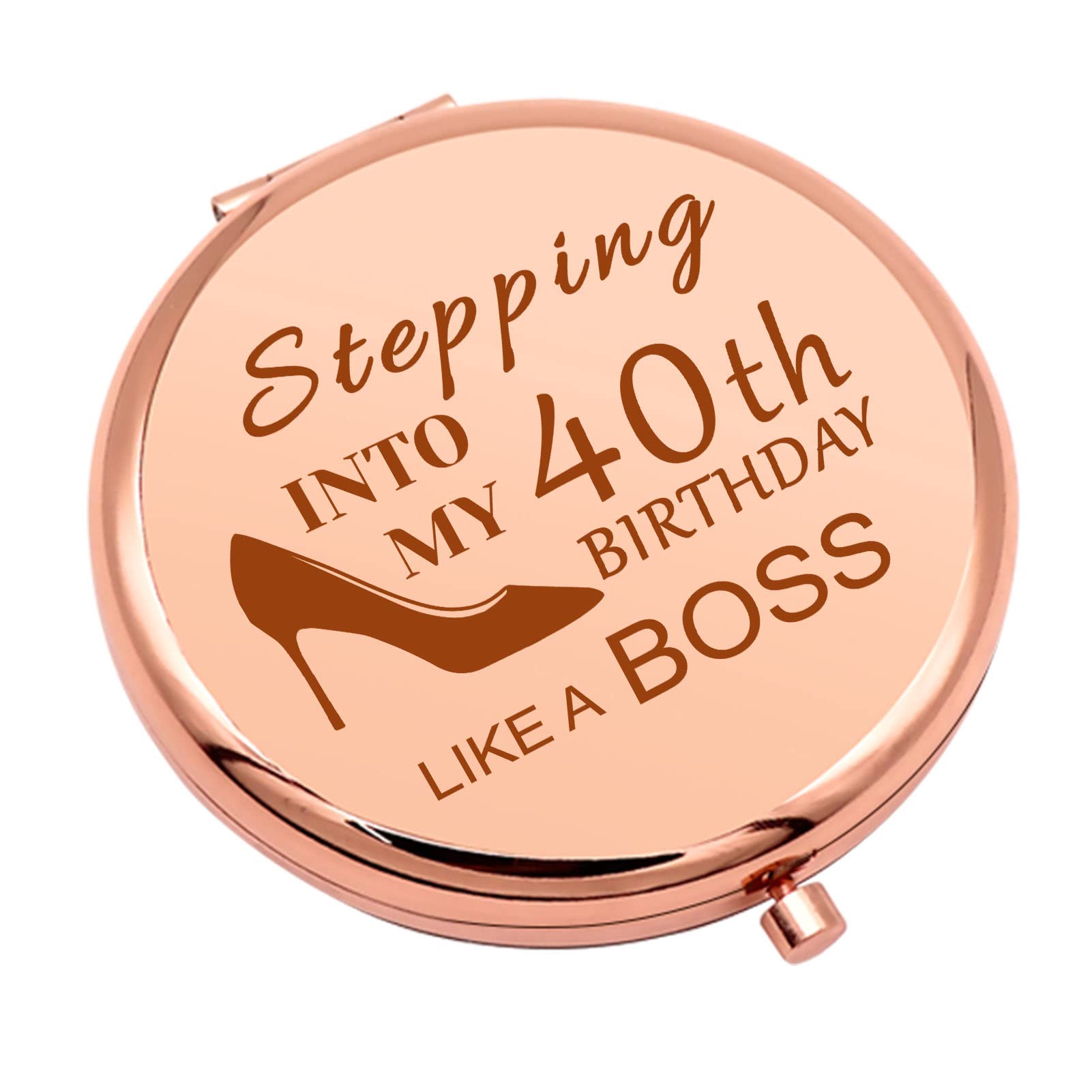 40th Birthday Gifts for Women 40 Years Old Birthday Gifts for Women Compact  Mirror for Wife Mom Friend Turning 40 Gifts for Women Folding Makeup Mirror  for Colleague Coworker