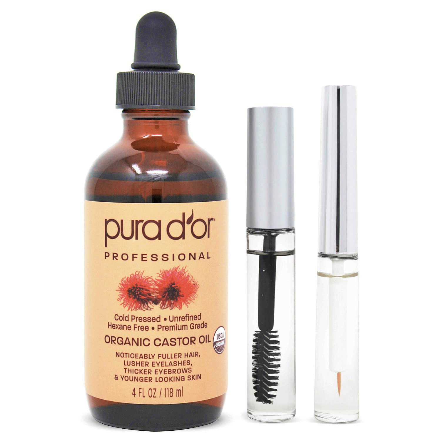 Pura D'or Professional Organic Castor Oil 4 fl oz (118 ml)