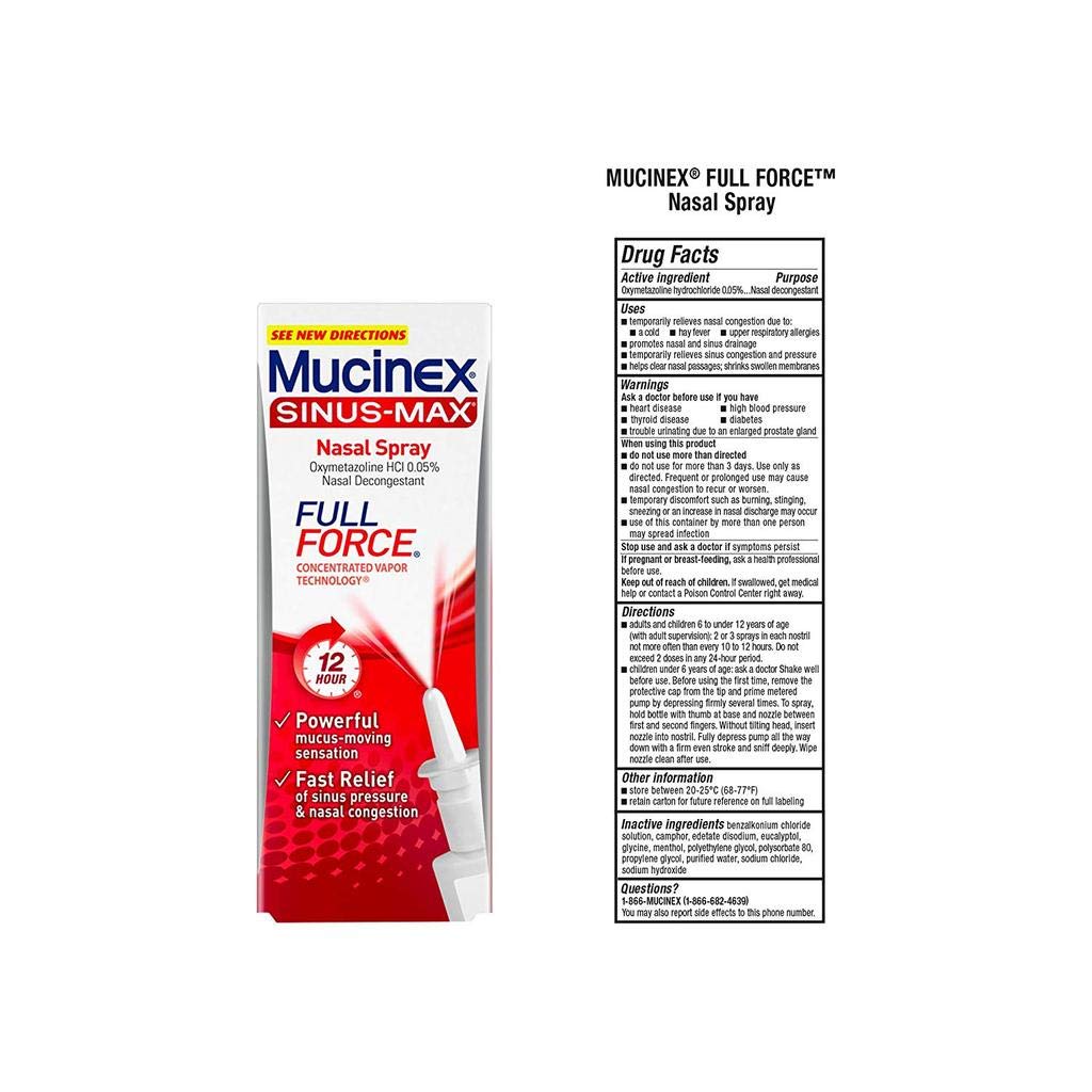 Mucinex SinusMax Nasal Spray 0.75 oz Pack of 2