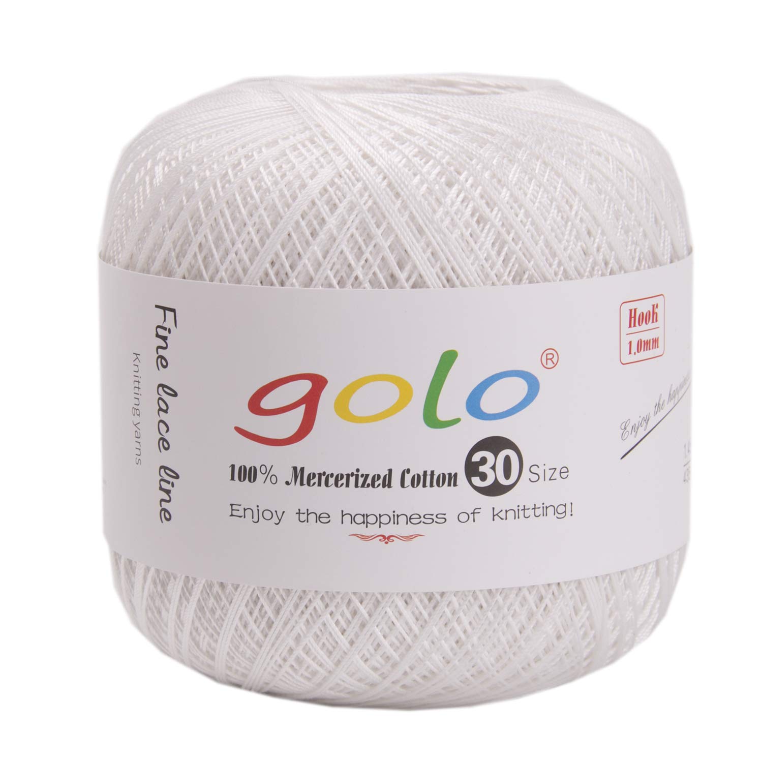 golo Crochet Thread Size 30 Yarn for Tatting Crochet Yarn for Crocheting White  Yarn 10-5200 Pure white