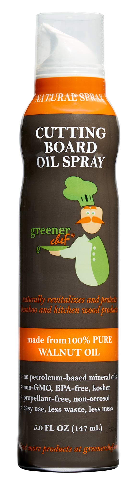 GREENER CHEF Premium Italian Food-Grade Wood Cutting Board Oil Spray &  Butcher Block Oil Conditioner, 100% Walnut Oil for Bamboo Chopping Boards,  Food