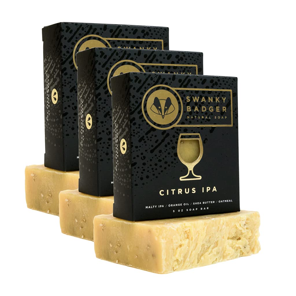 Swanky Badger Natural Soap Bar Citrus IPA 3 Pack