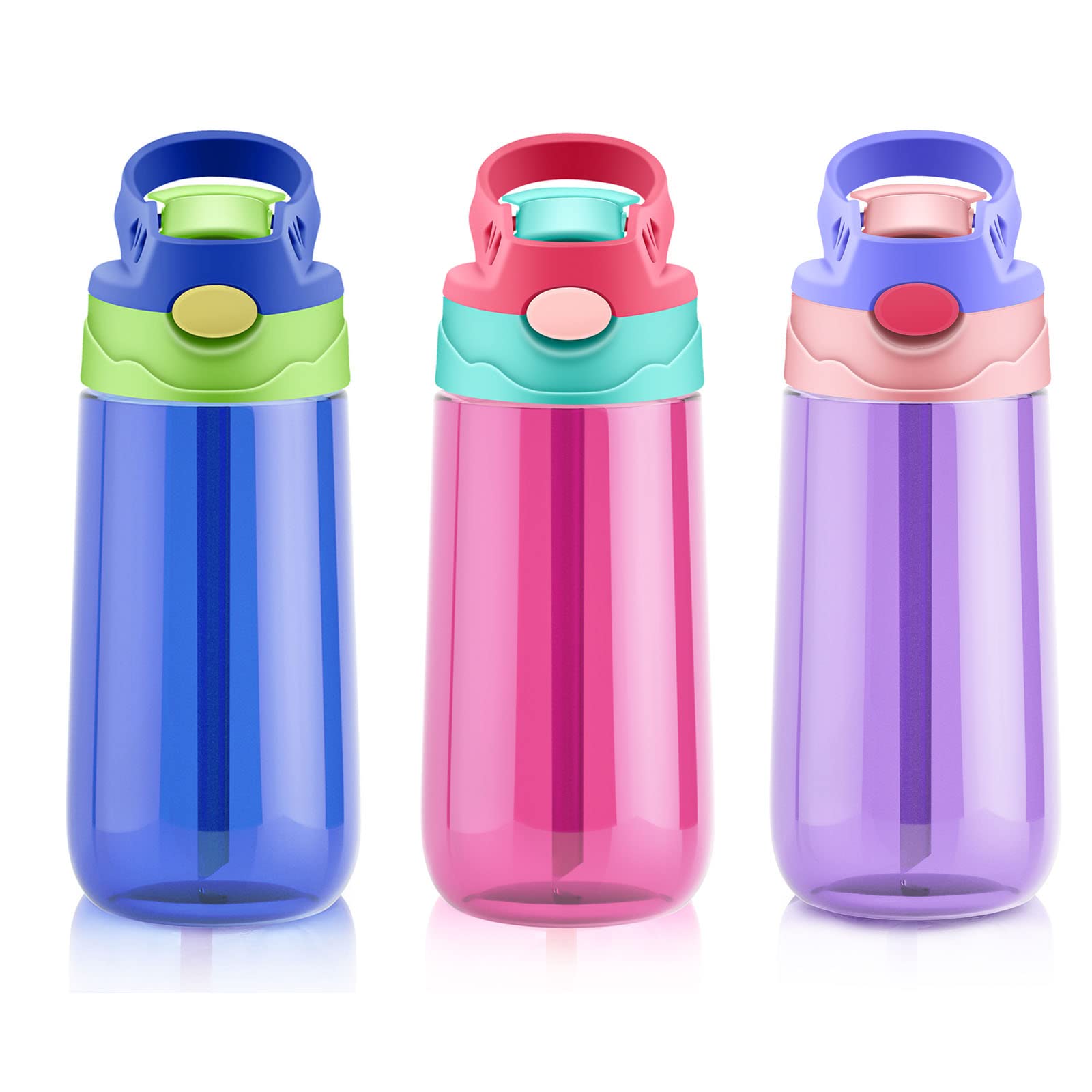 Kids Water Bottle with Straw for School Leak Proof 16 OZ Toddler