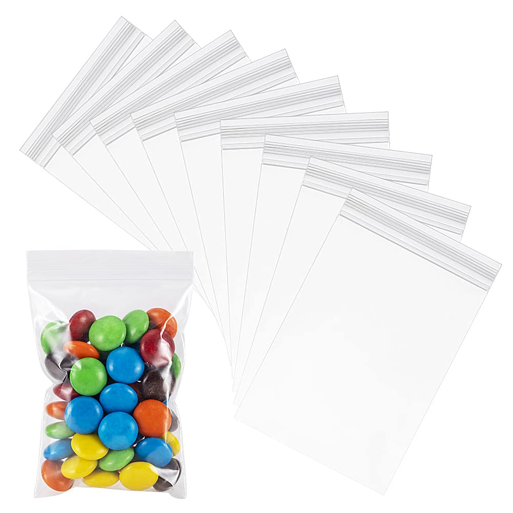 Wow Ding Small Plastic Bags, 300 Pcs Mini Baggies, 3 Assorted Sizes, Transparent Jewelry Bags Reclosable, Clear Zip Lock Bags, Resealable Poly Bags