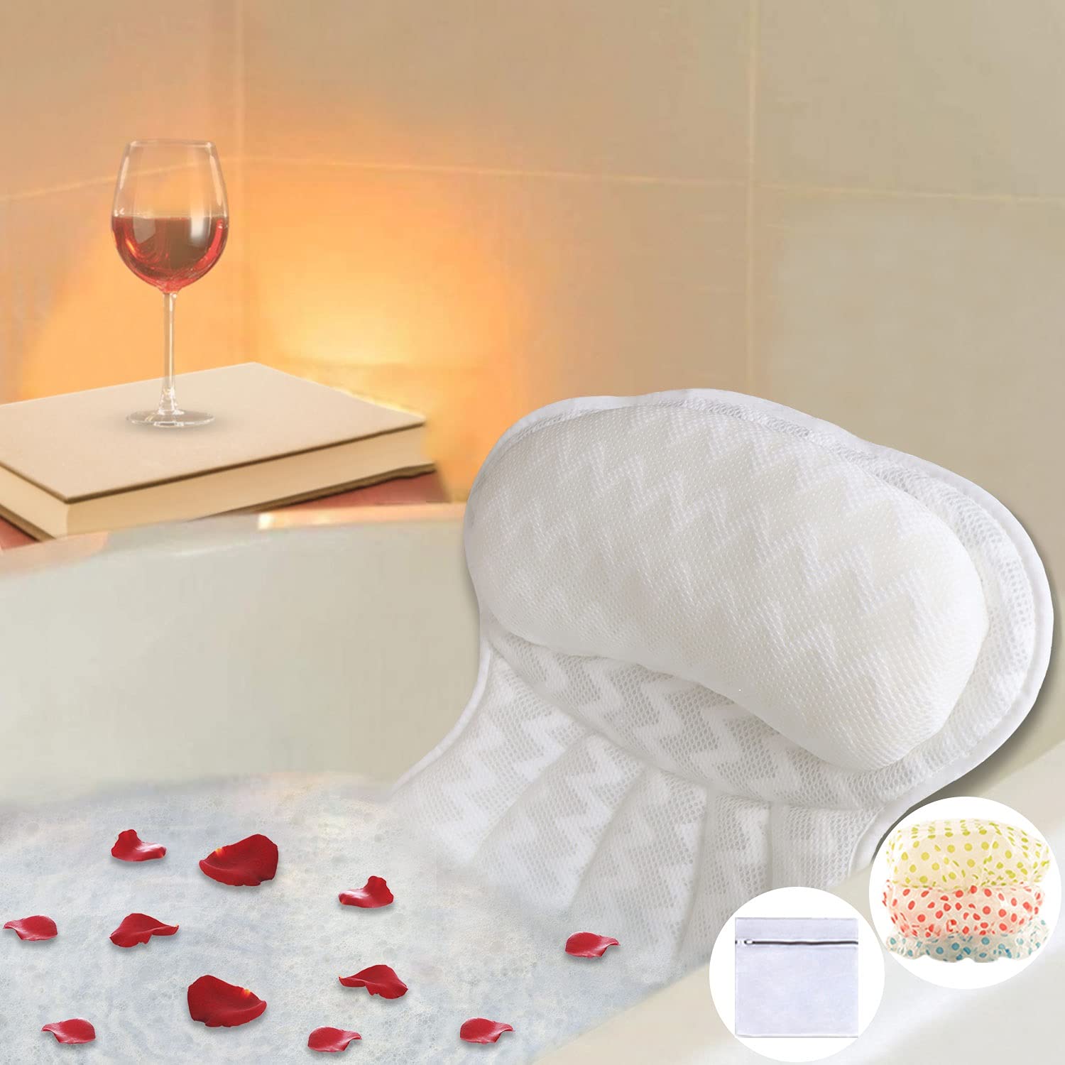 Bath Gift Set - Spa Luxetique Spa Bathtub Pillow Set, Ergonomic Bath  Pillows for Tub Neck and Back Support, Luxury Spa Bath Set for Women or Men
