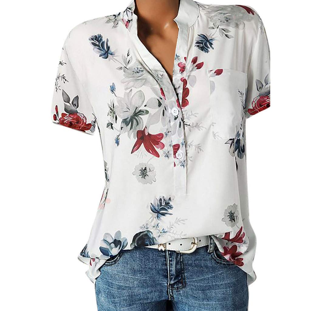Dress Shirts Women Business Casual 2023 Summer Spring Fashion Blouses Short  Sleeve Button Down Dressy Tops
