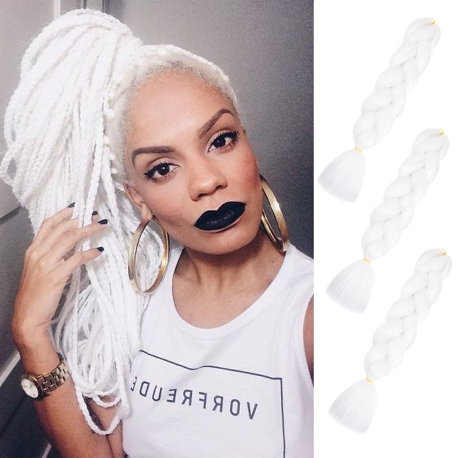 Braided White Hair in 2023  Braids, Girl hair colors, White hair