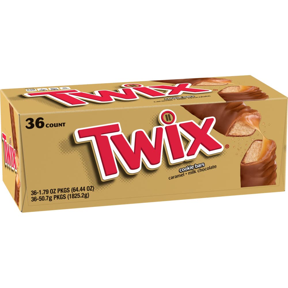 Twix Full Size Caramel Chocolate Cookie Candy Bar 36 Count (Pack of 1)